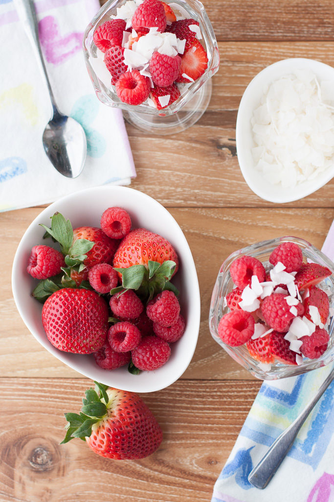 Chia Pudding with Fresh Berries in dishes