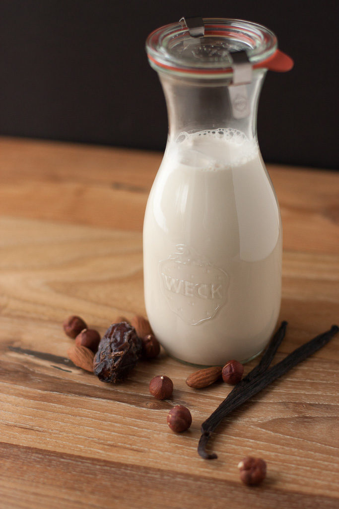 Hazelnut Almond Milk in jar